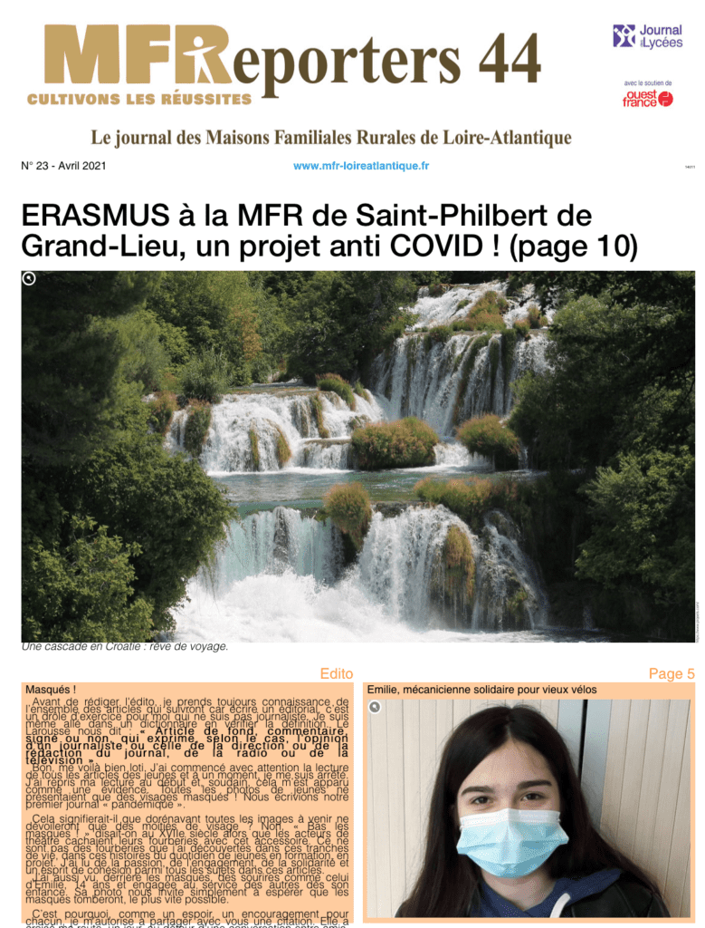 MFREPORTERS DE PRINTEMPS, LE JOURNAL ÉCRIT PAR LES JEUNES 1 Mfreporters 44 n°23 avril 2021