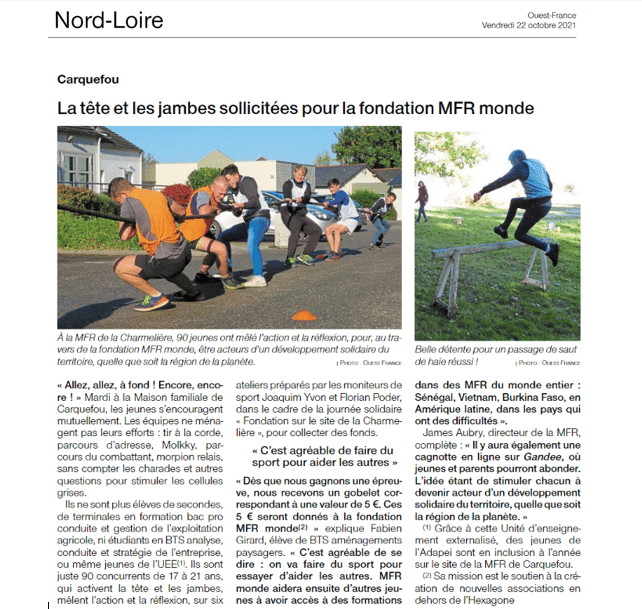 Presse : zoom sur la mfr de carquefou 3